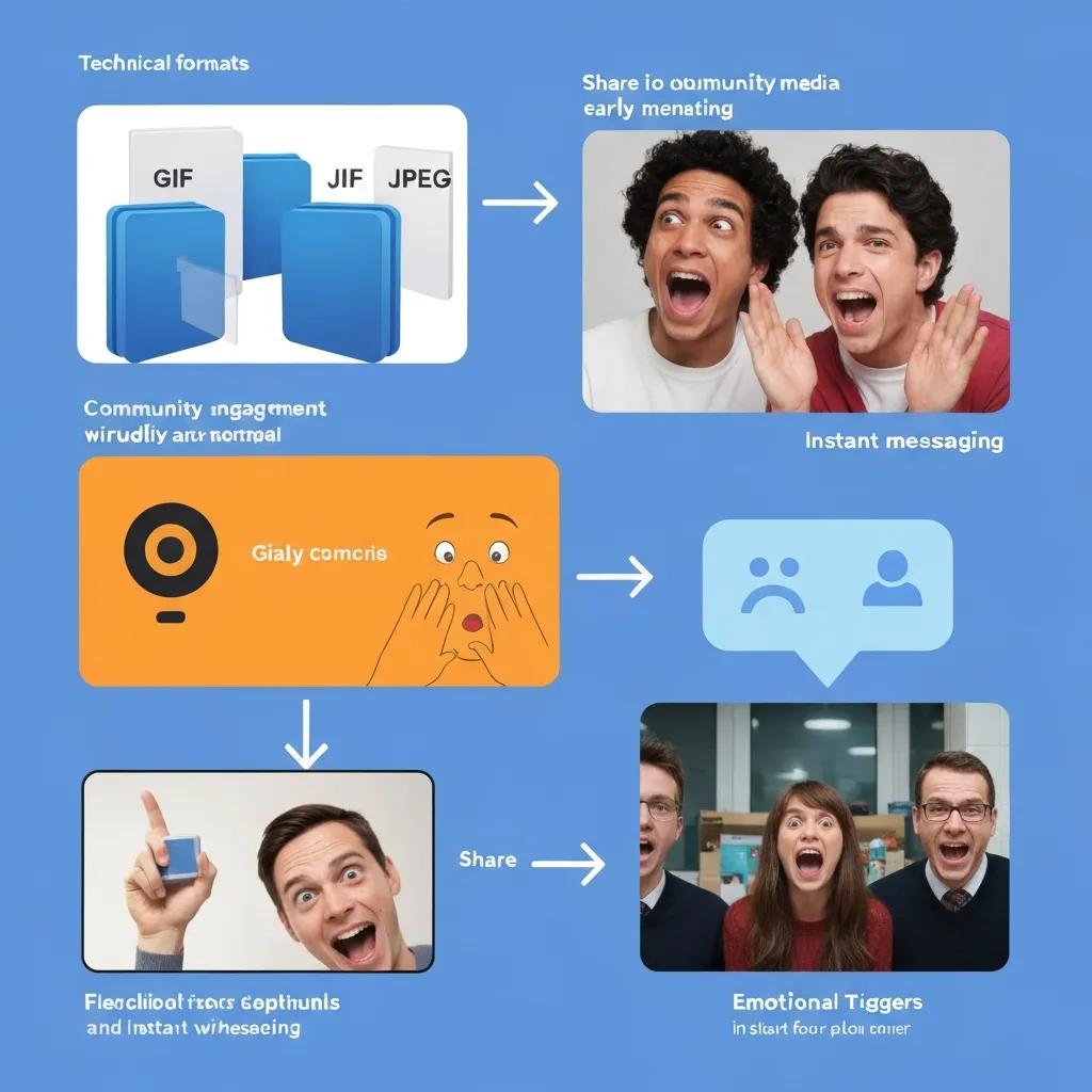 Graphic showing technical, social, and psychological drivers behind early meme virality